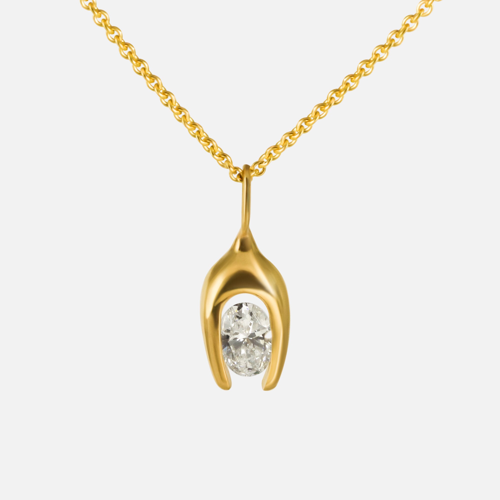 14K Y Oval Pendant
