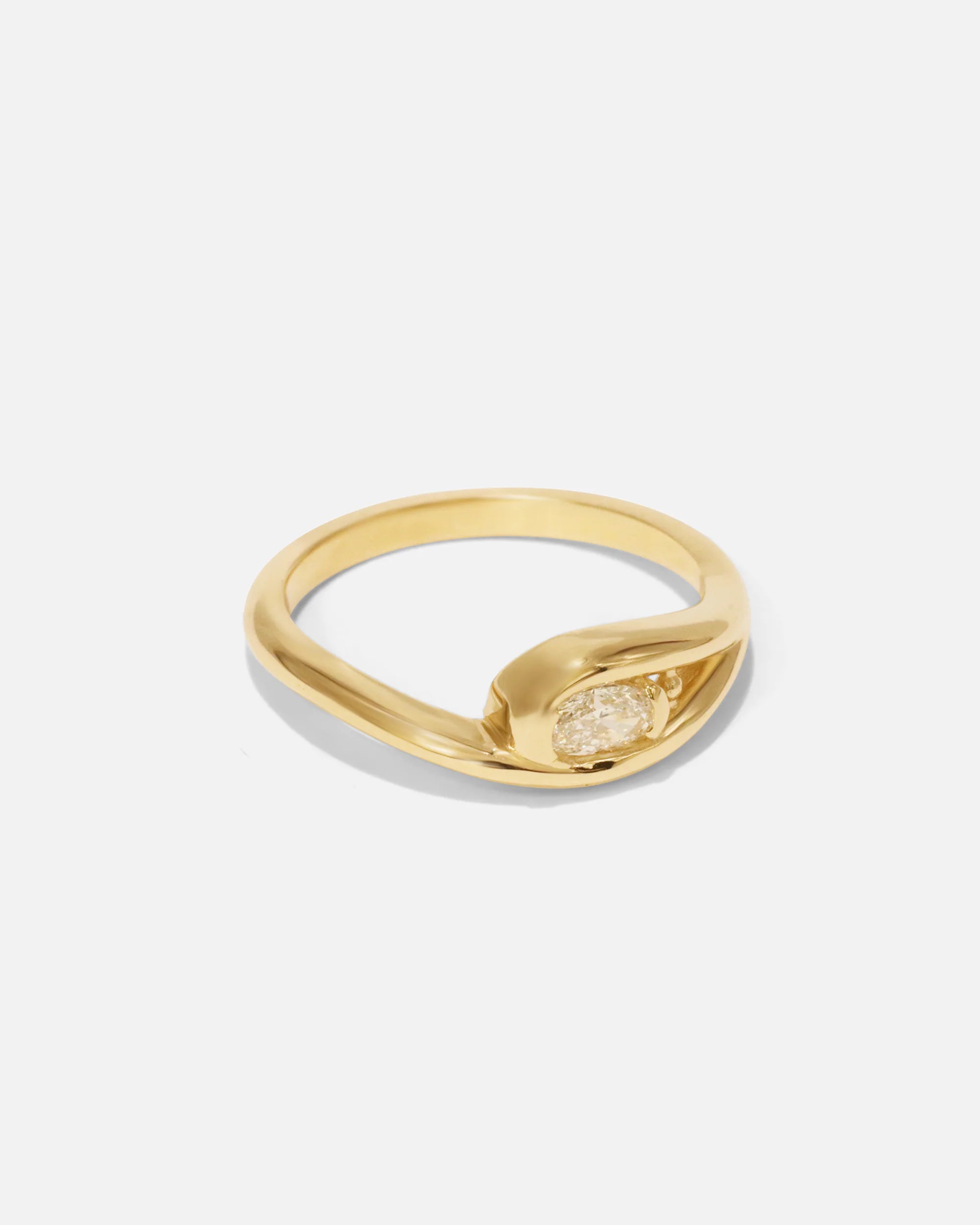 14K Gold DNA Groove Ring