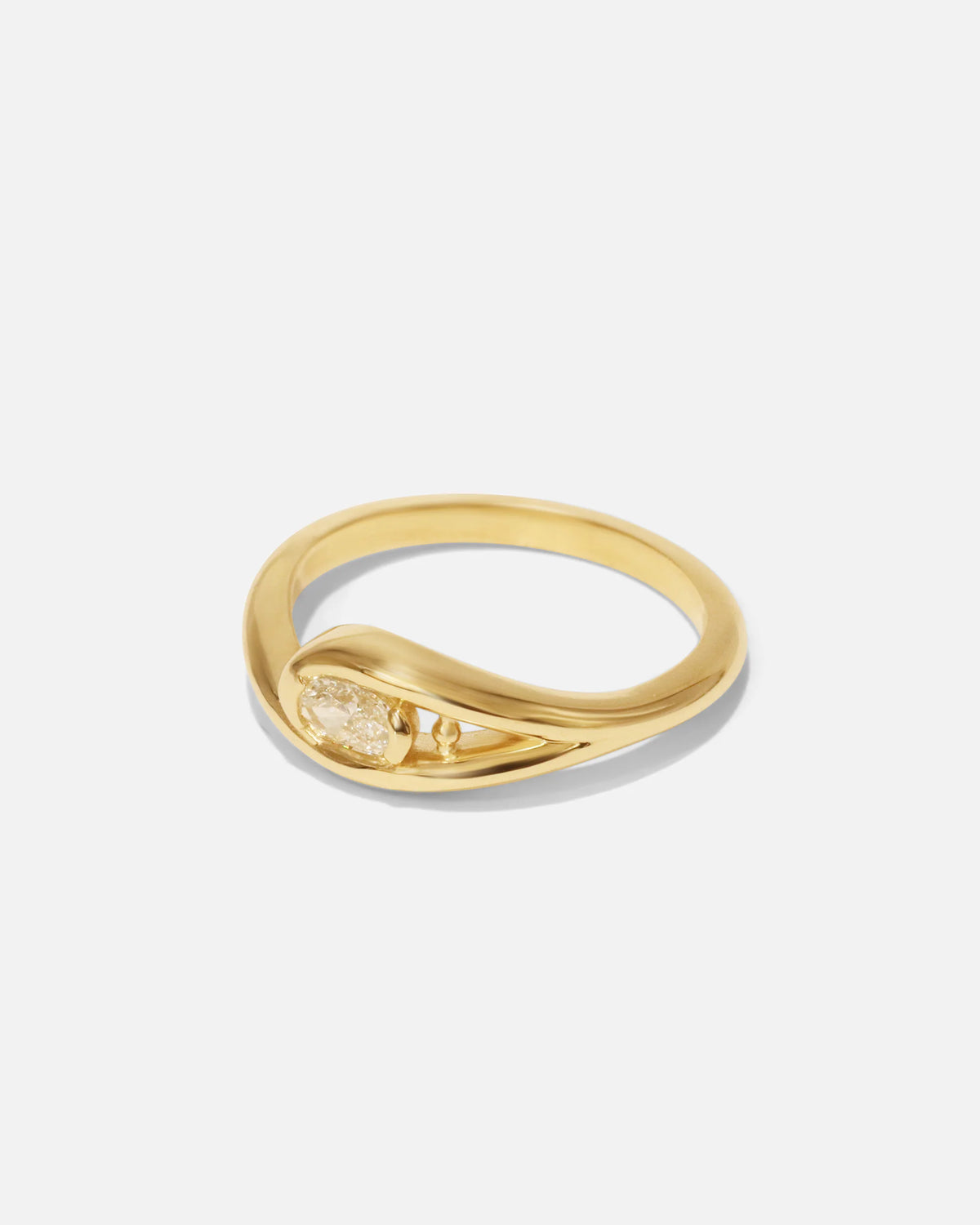 14K Gold DNA Groove Ring