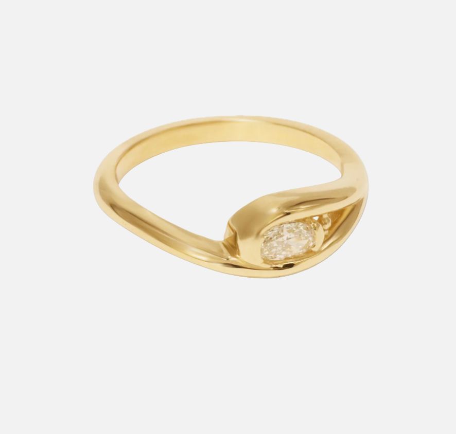 14K Gold DNA Groove Ring