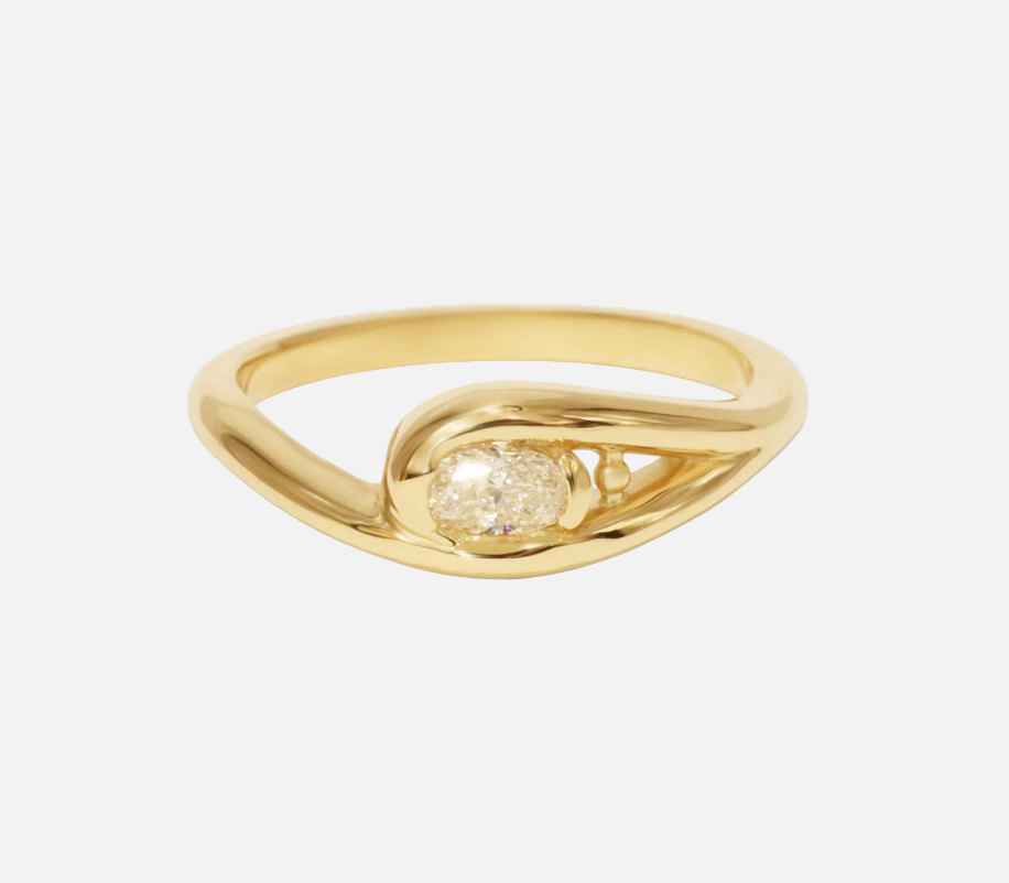 14K Gold DNA Groove Ring